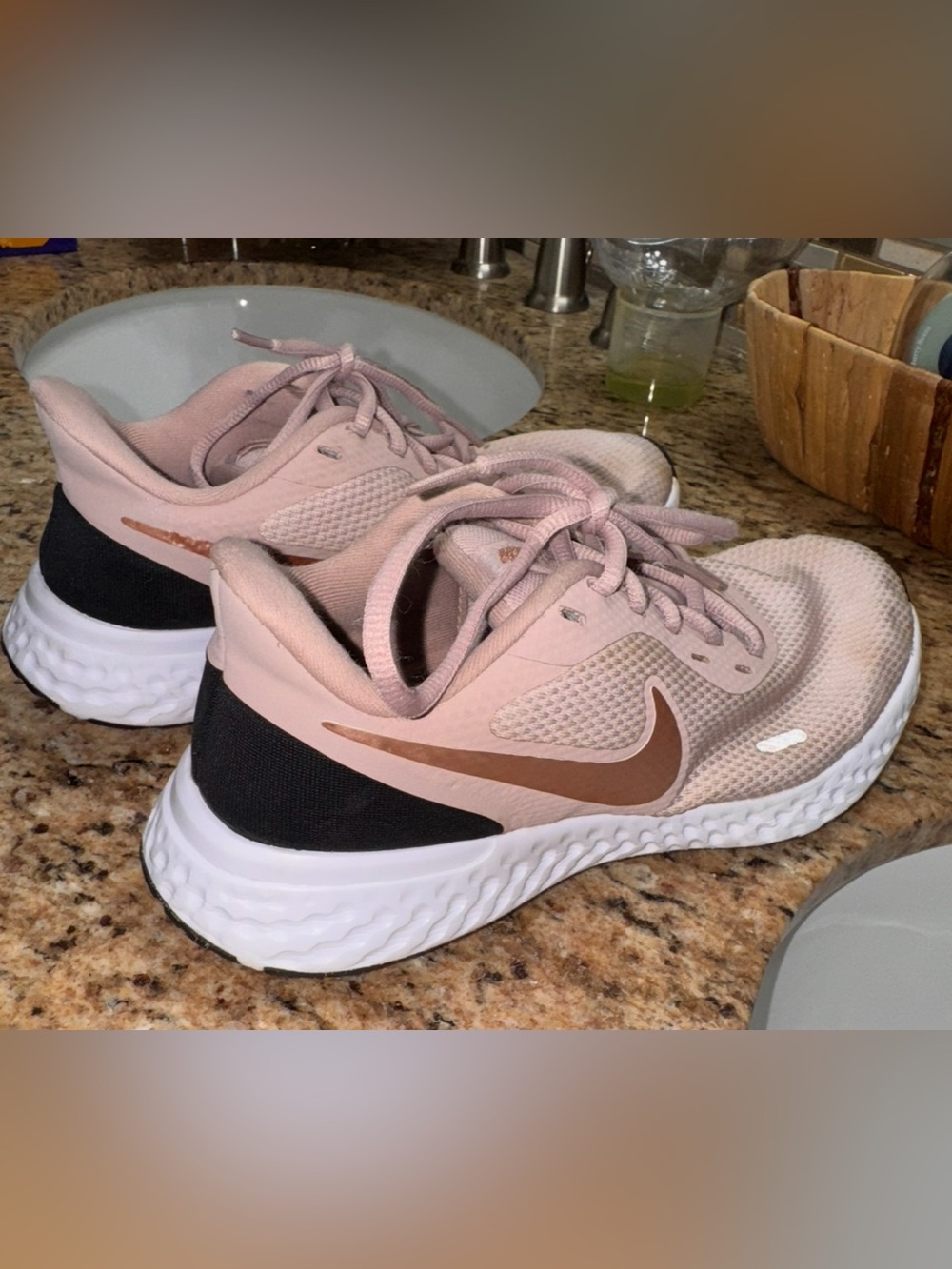 Nike Women's Pink and Black React-Style Running Sneakers. Size 7.5 - Picture 3 of 7